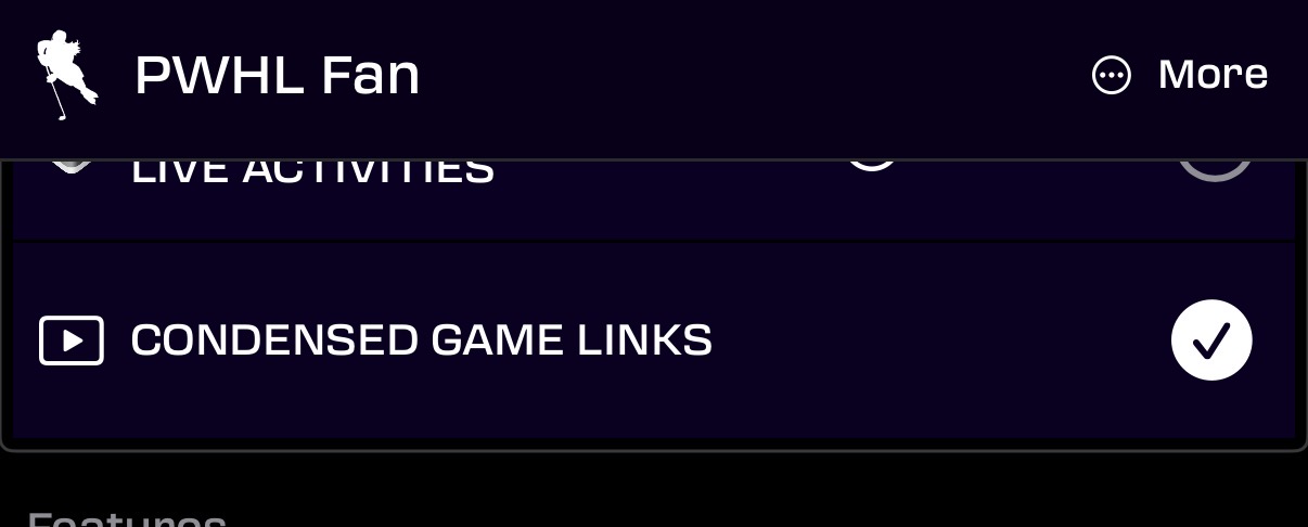 Condensed Game Links toggle switched on in the app settings