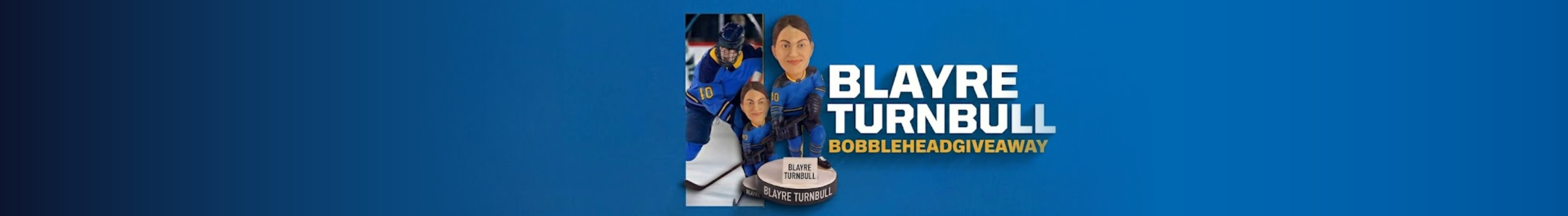 Blayre Turnbull Bobblehead Giveaway banner — coming soon